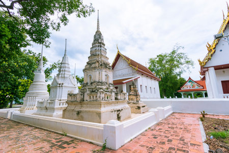 Chedi in Thammikaram Temple in Lop Buri Province in Thailand