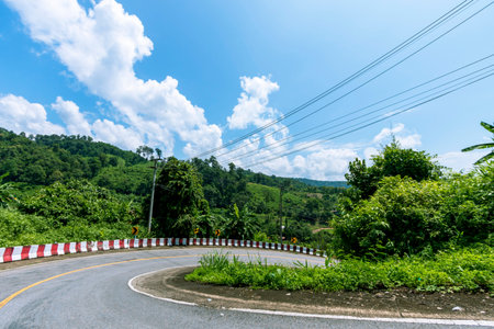 Winding mountain road In Mae Hong Son province in Thailand