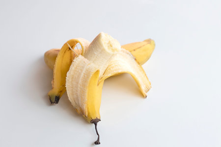 Yellow ripe bananas Isolated on white background
