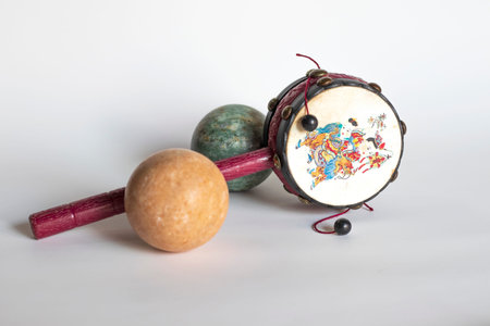 Children's toys on a white background