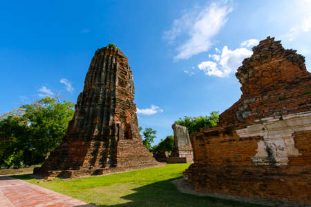 Wat Mahathat in Phra Nakhon Si Ayutthaya Historical Park and is a world heritage site and important tourist destination in Thailand.の写真素材
