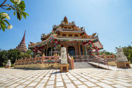 Temple of Mercy At Wat Chantharangsri is a beautiful temple and is a major tourist attraction of Ang Thong Province in Thailand.の写真素材