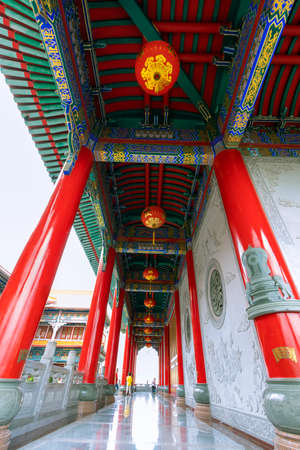 Wat Leng Nei Yi 2 has beautiful architecture of Chinese temple in Bang Bua Thong, Nonthaburi Province, Thailand.の写真素材