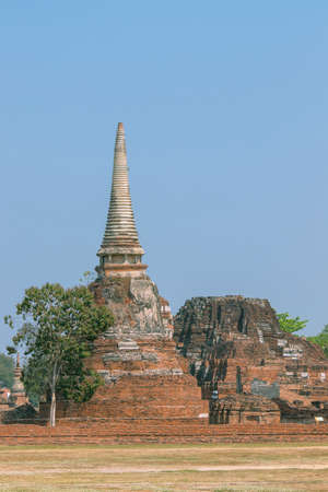 Wat Mahathat is an important ancient religious attraction in Phra Nakhon Si Ayutthaya Province in Thailand.の写真素材