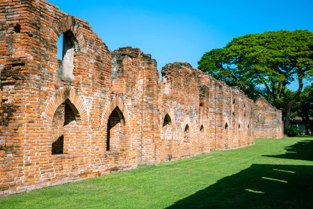 Ruins of the old city at Lopburi Province in Thailandの写真素材