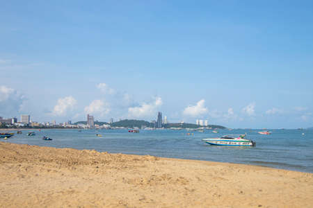 Sea View and Pattaya City, the most popular seaside attraction of Chonburi Province in Thailand.の写真素材