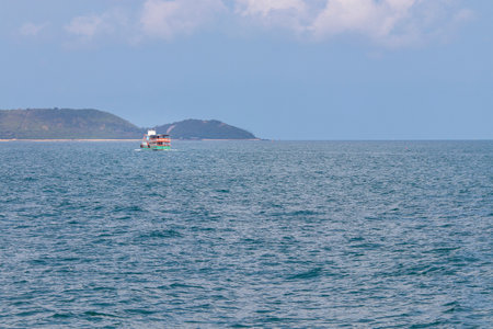 Beautiful skies and blue seas in Chonburi Province, a popular tourist attraction of Thailand.の写真素材