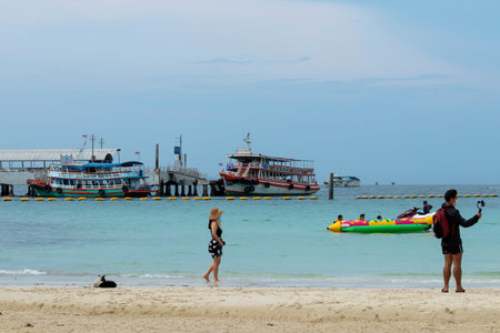 Tropical seas and beaches on Koh Lan, a popular tourist attraction in Pattaya in Chonburi province...