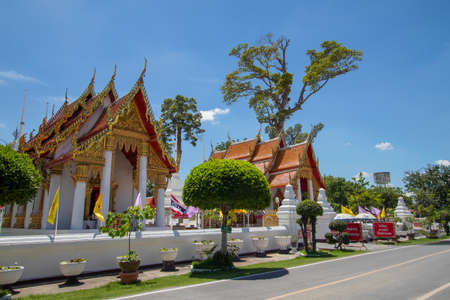 Wat Kasatrat Ratchaworawihan is also an important religious attraction of Ayutthaya in Thailand.の写真素材