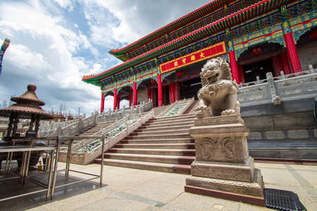 Wat Leng Nei Yi 2 has the beautiful architecture of a Chinese temple and is an important religious attraction at Bang Bua Thong in Nonthaburi Province in Thailand.の写真素材
