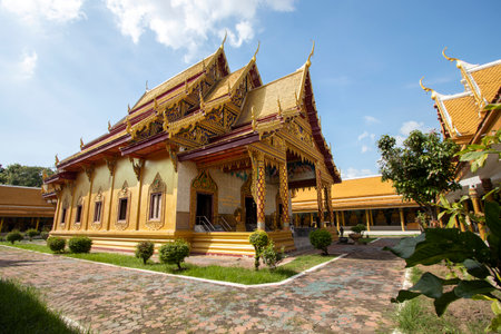 Wat Lai has beautiful architecture and is an important tourist attraction of Lopburi Province in Thailand.の写真素材