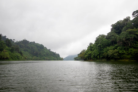 Beautiful natural scenery under rain clouds and overcast skies in Thailand.の写真素材