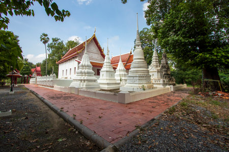 Wat Thammikaram has beautiful architecture and is an important tourist attraction of Lopburi Province in Thailand.の写真素材