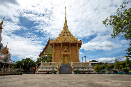 Wat Bang Kadi has beautiful architecture in Pathum Thani province in Thailand.の写真素材