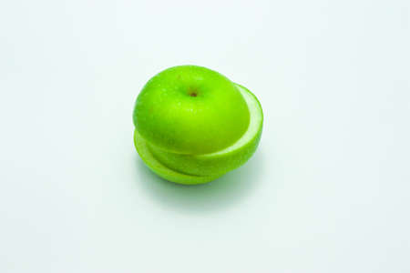 layer of green appleの写真素材