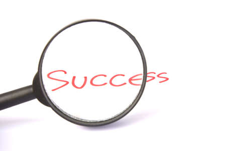 magnifying glass look through for successの写真素材