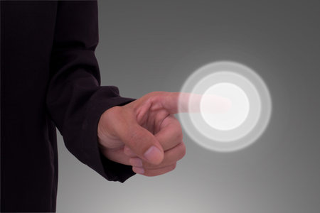 Business hand touch screen 
