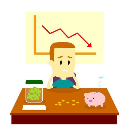 Man Got Financial Problemのイラスト素材