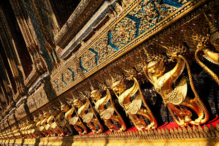 temple in grand palace bangkok thailandの写真素材