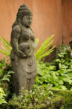 garden statue in bali indonesiaの写真素材