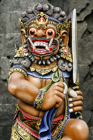 statue in temple in bali indonesiaの写真素材