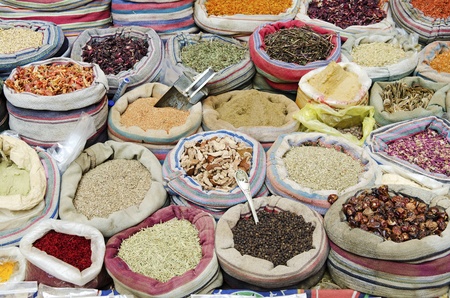 spices in middle east market cairo egyptの写真素材