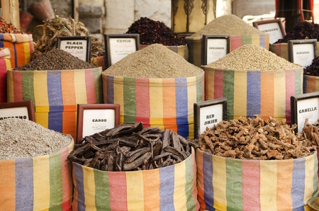 spices in middle east market cairo egyptの写真素材