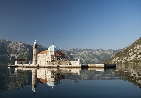 island church in perast kotor bay montenegroの写真素材
