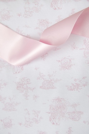 pink lace and printed textile detailの写真素材