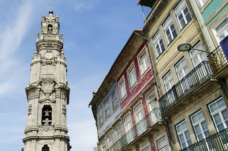 clerigos tower porto landmark in portugalの写真素材