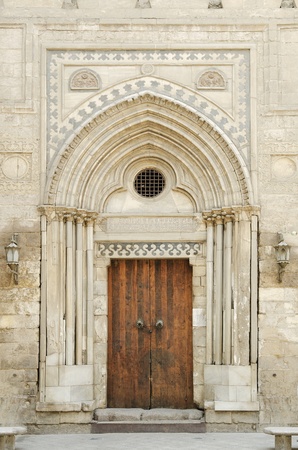 old mosque door in cairo egyptの写真素材