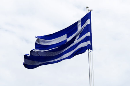 greek flag on flagpost