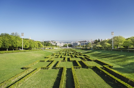 eduardo 7th park gardens in lisbon portugalの写真素材