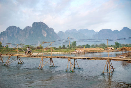 bridge in vang vieng laos