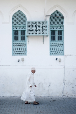 old man on street in muscat omanのeditorial素材