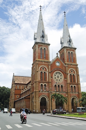 notre dame cathedral in ho chi minh vietnamのeditorial素材