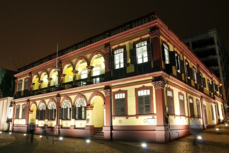 portuguese colonial building in macau chinaの写真素材