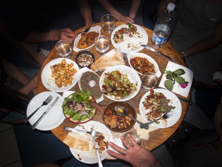 lebanese food on tableのeditorial素材