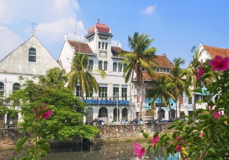 dutch colonial buildings in jakarta old town indonesiaのeditorial素材