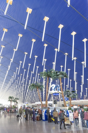 shanghai pudong airport interior in chinaのeditorial素材