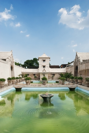 interior pond of palace in solo city indonesiaのeditorial素材