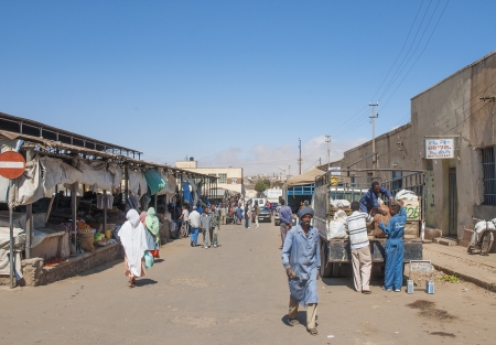central market street in asmara eritreaのeditorial素材