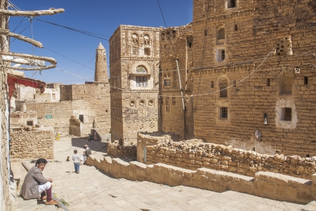 shibam village street in yemenのeditorial素材