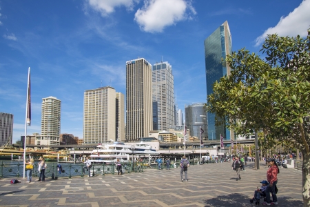 circular quay and skyline in central sydney australiaのeditorial素材