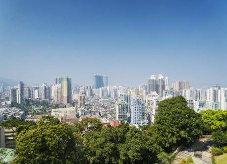 view of central macau macao residential blocks area in chinaの写真素材