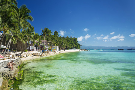 diniwid tropical paradise beach in boracay philippinesのeditorial素材