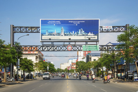 airport road in central phnom penh city cambodiaのeditorial素材