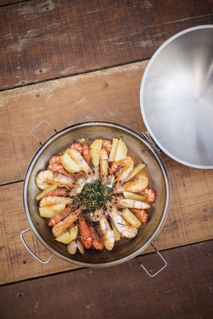 portuguese seafood cataplana stewの写真素材