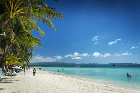 Boracay island tropical coast beach landscape in philippinesのeditorial素材