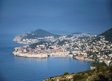 dubrovnik old town view and adriatic coast in croatia balkansのeditorial素材